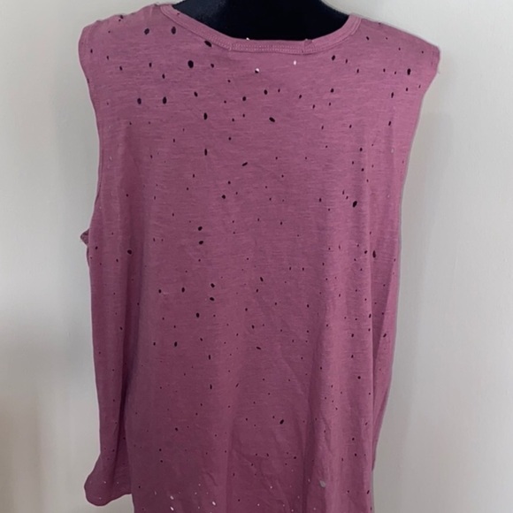 Hiatus Nordstrom Distressed Crew Tank Top Tee 2X - Picture 6 of 9